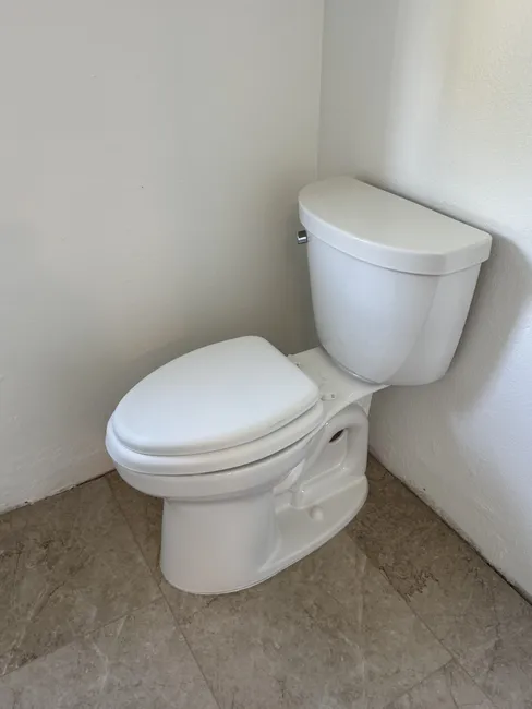 Outdated fixtures were replaced with a stylish, sturdy toilet seat, enhancing both comfort and bathroom elegance.