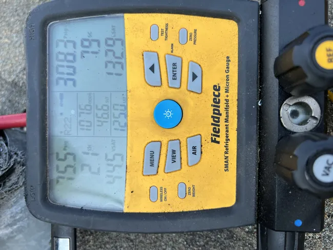 Ac repair. Outdoor fan and compressor didn’t start. Replaced capacitor.