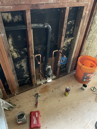 photo at Martinez, CA on Apr 25, 2026: To accommodate a new kitchen sink installation, we relocated the water line and installed a new shu