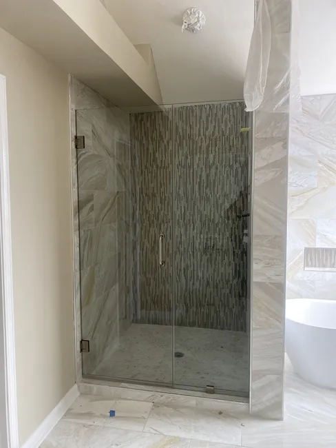Two Panel Frameless Glass Shower Enclosure