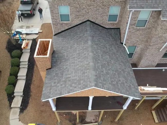 We installed Certainteed Weatherwood,
Synthetic Underlayment, Drip Edge and all
applicable flashing. We offer our clients a 2 Year warranty on
labor.