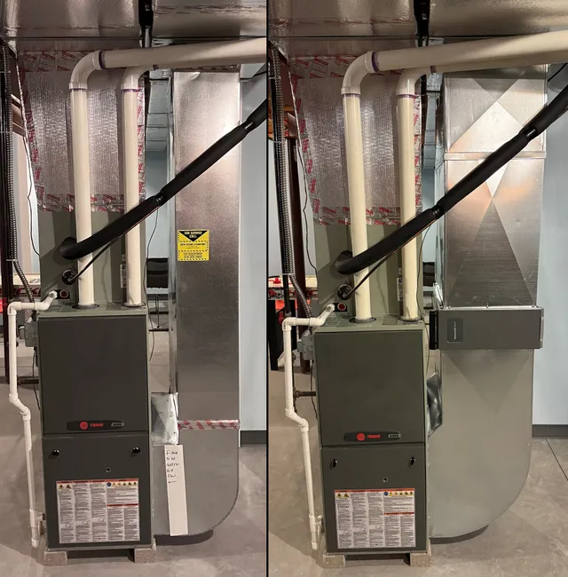 Called in for an after-hours emergency no heat, we discovered the furnace was overheating which was tripping the limit switch due to poor airflow. To resolve the issue, we upgraded the filter package to a 4