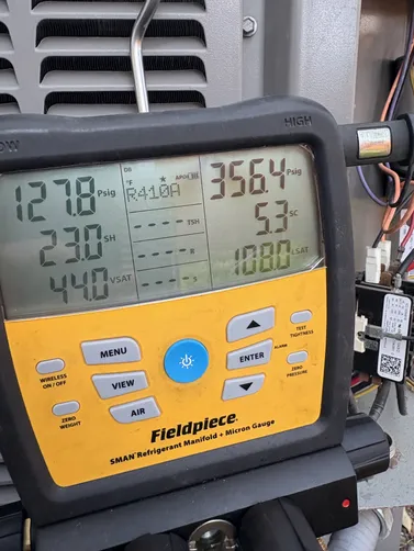 photo at Houston, TX on Nov 19, 2025: The HVAC system was not cooling effectively, showing a delta T of -1. After diagnosing the issue, w