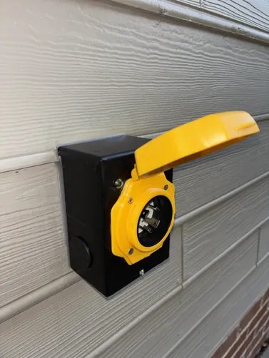 Installed a new 30A generator inlet in replacement for a 30A RV outlet we had previously installed & wired the transfer switch to support the new 3-wire setup. ⚡️⚡️⚡️