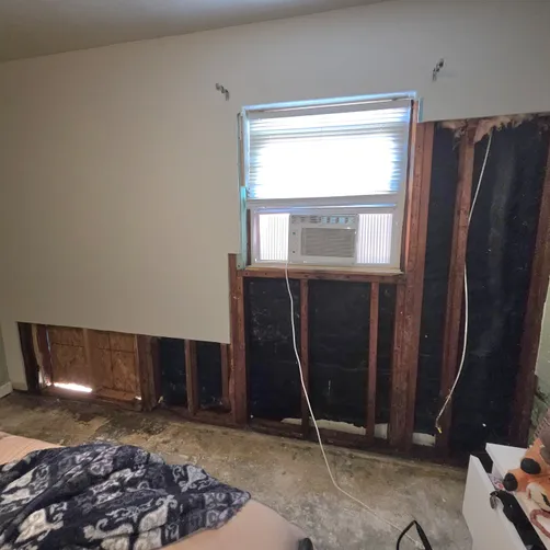 photo at Haysville, KS on Sep 24, 2026: A water intrusion issue under the external wall of the slab home required our attention. Water was photo at Haysville, KS on Sep 24, 2026: A water intrusion issue under the external wall of the slab home required our attention. Water was