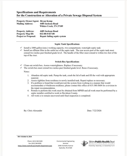 photo at Nashville, TN on Aug 04, 2026: A malfunctioning septic system prompted us to conduct a thorough repair. We began by pumping and di photo at Nashville, TN on Aug 04, 2026: A malfunctioning septic system prompted us to conduct a thorough repair. We began by pumping and di