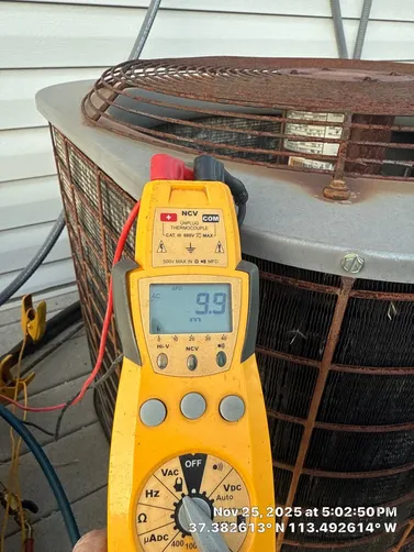 photo at Pine Valley, UT on Nov 25, 2025: A routine service on the heating and cooling system was conducted to ensure optimal performance. We