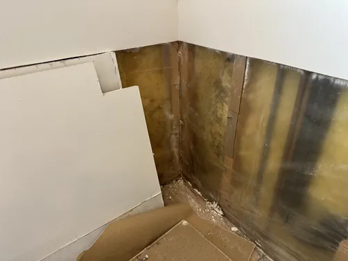 photo at Wichita, KS on Sep 15, 2026: A specific area in the basement required the removal of building material as indicated in the AMEI 