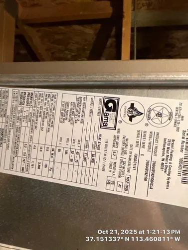 photo at Washington, UT on Oct 21, 2025: To ensure optimal performance, we conducted a standard furnace service. This involved a thorough in