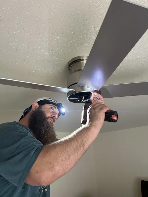 Installed two ceiling fans to improve airflow and comfort, ensuring safety and functionality in your home.