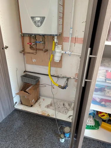 photo at Pleasant Hill, CA on Apr 07, 2026: The installation of a tankless water heater previously executed by another plumbing company did not