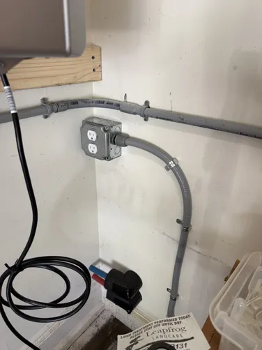 Added new 15 amp circuit for tankless water heater in garage
