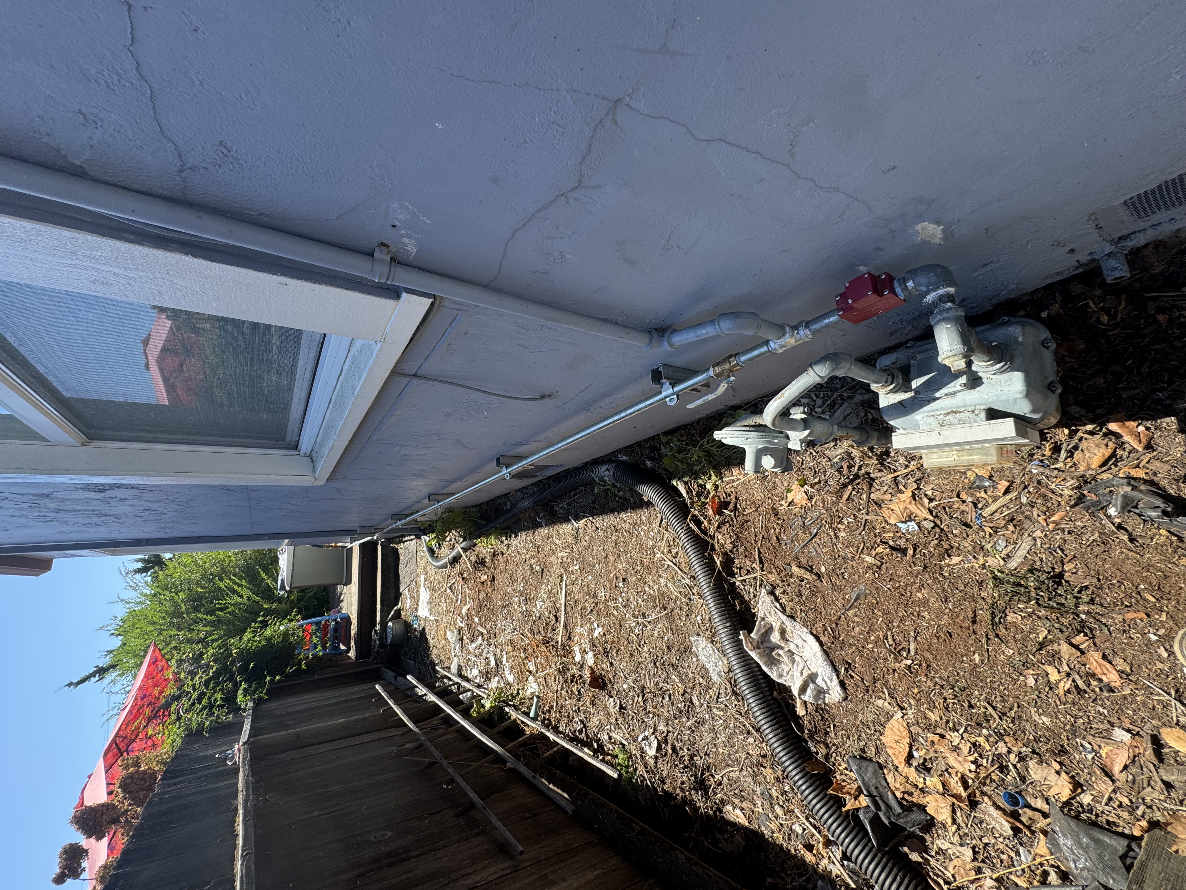 New galvanized gas line with shutoff valve run to a generator in Santa Rosa