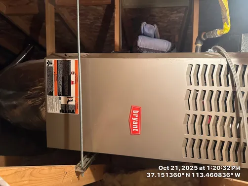 photo at Washington, UT on Oct 21, 2025: To ensure optimal performance, we conducted a standard furnace service. This involved a thorough in