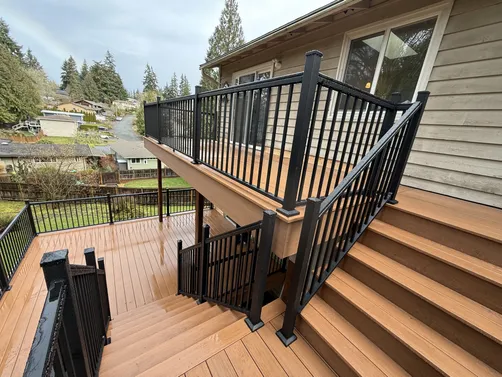 photo at Bothell, WA on Feb 25, 2025: Transforming underutilized outdoor space into a stunning multi-tiered deck was the goal for this Bo