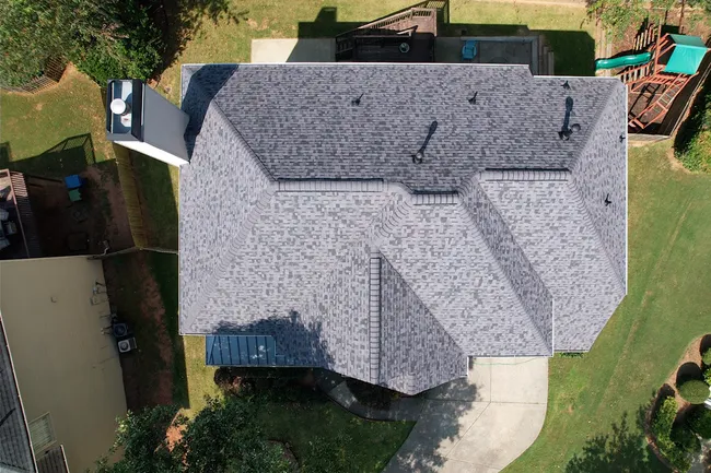 We got Gil a full roof replacement paid in full by Auto Owners. Shingles - Owens Corning Duration (Midnight Plum)