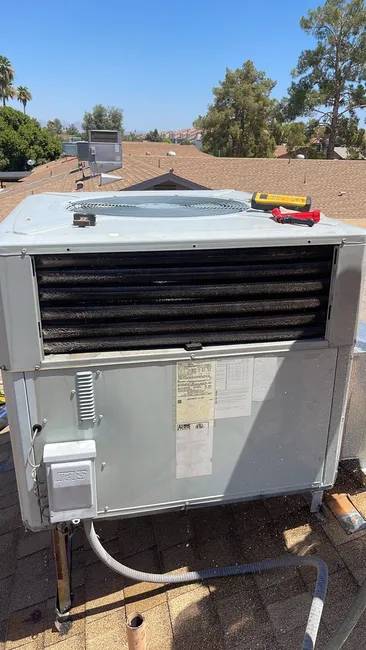 Maintenance on a package A/C unit restored optimal performance, ensuring efficient cooling for the homeowner.