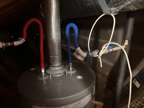 photo at Houston, TX on Nov 04, 2025: The water heater had a pilot light that kept turning off after 5 seconds, indicating a thermopile l