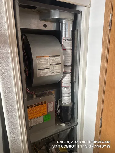 photo at Hurricane, UT on Oct 28, 2025: A standard furnace service was conducted to ensure the heating system operates efficiently. Derrick