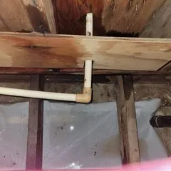 photo at Martinez, CA on Dec 27, 2024: A hot water line leak was discovered behind a wall, prompting a contractor to expose the piping for