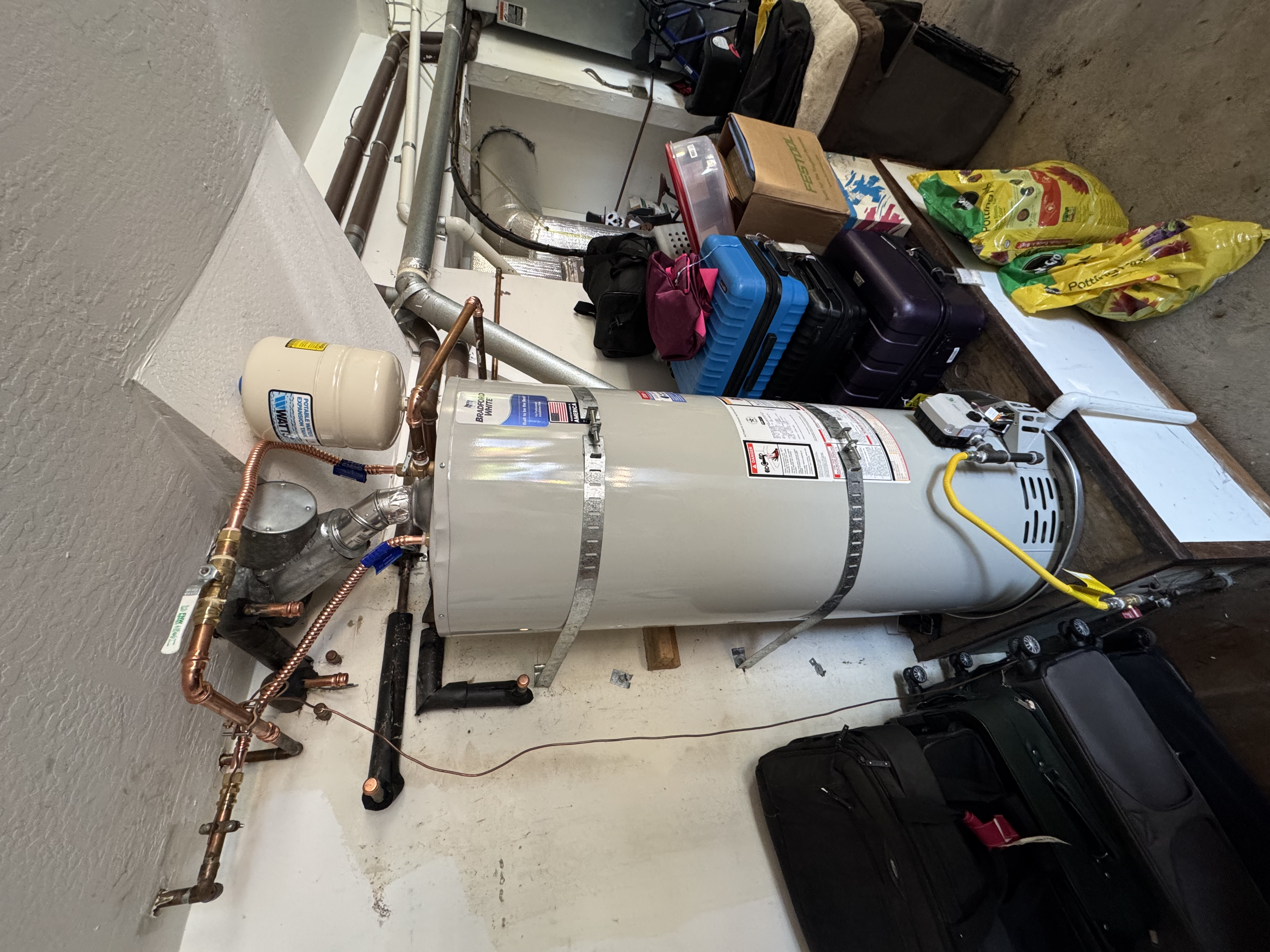 Replacement water heater installed in a Marin County home after the previous 50 gallon tank began leaking