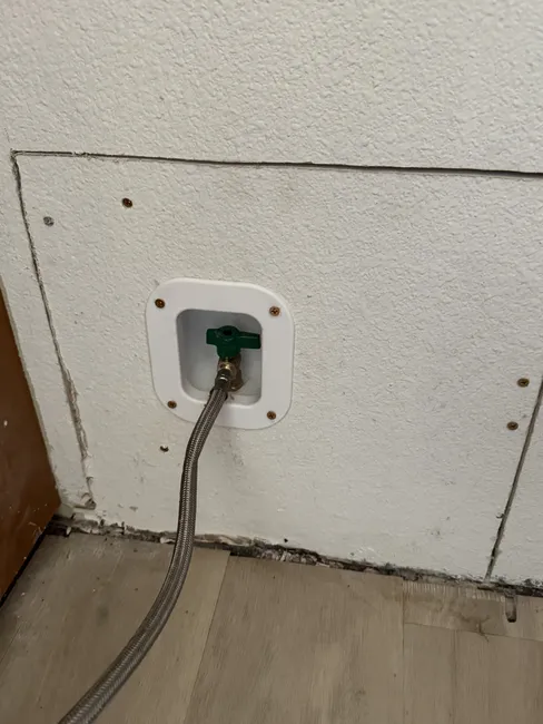 Diminished drainage in the kitchen was resolved with a new sanitary tee and an upgraded ice-maker valve box.