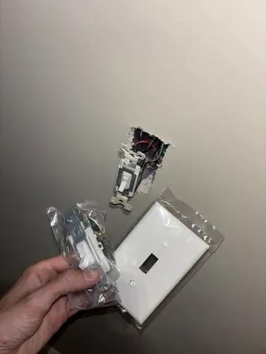 Replaced a tandem 15A Eaton BR breaker. Installed two new 3-way switches & installed one new 4-way switch.