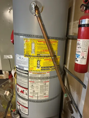 photo at Pleasant Hill, CA on Apr 29, 2026: After identifying a leaking water heater, we efficiently replaced it with a new Rheem model. Additi