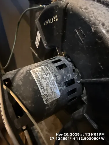 photo at Washington, UT on Nov 20, 2025: A heating system was not functioning, with fans operational but no flame present. We quickly identi