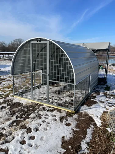 photo at Bogata, TX on Jan 29, 2026: Enclosed Animal Shelter with welded frame and ag panel8x12 in Lightstone
