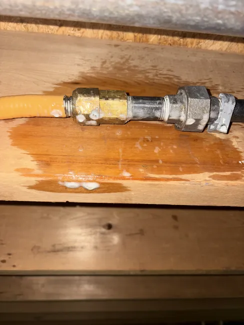 After diagnosing a gas leak at this home, we repaired the line with a secure, leak-free connection, ensuring safety.