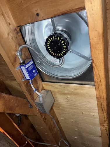 Installed / wired a new attic exhaust fan.