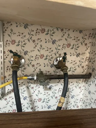 photo at Martinez, CA on May 01, 2026: We tackled a leaking laundry hot and cold shut-off valve, ensuring that water flow was effectively 