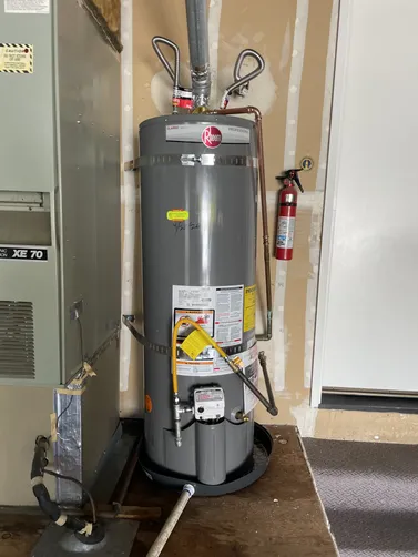 photo at Pleasant Hill, CA on Apr 29, 2026: After identifying a leaking water heater, we efficiently replaced it with a new Rheem model. Additi