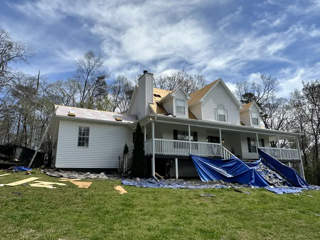 Roof Repair and Replacement in process today. We replaced any rotting or water damaged wood and are in the process of putting down the underlayment now.