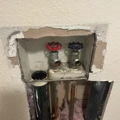 photo at Martinez, CA on Nov 13, 2024: Old cloth washing machine shut off valves were causing issues, so we removed them and installed new