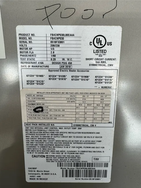 Addressing a leak from the evaporator coil, we restored cooling by adding refrigerant and advising on unit use.