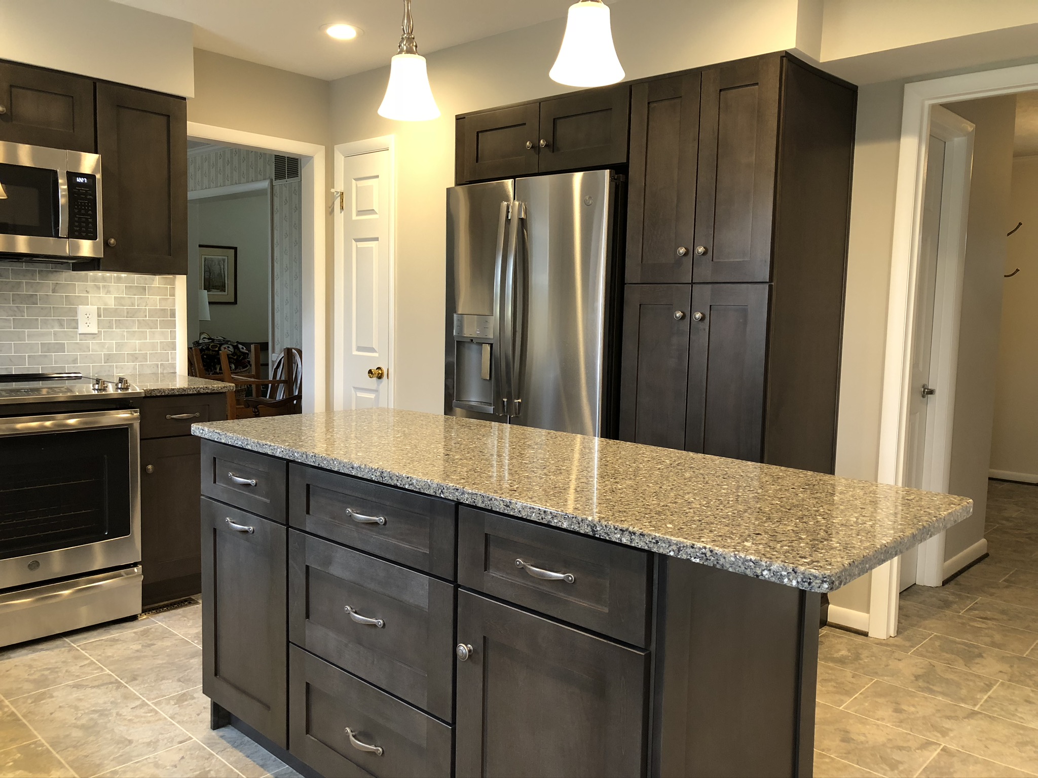 Remodeled Ellicott City, MD kitchen with new cabinets, countertops, and flooring