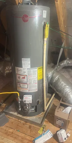 photo at Houston, TX on Oct 07, 2025: A faulty Gas Control Valve and T&P pressure relief valve was identified, requiring immediate attent