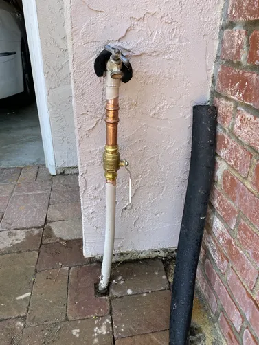 photo at Martinez, CA on May 01, 2026: We tackled a leaking laundry hot and cold shut-off valve, ensuring that water flow was effectively 