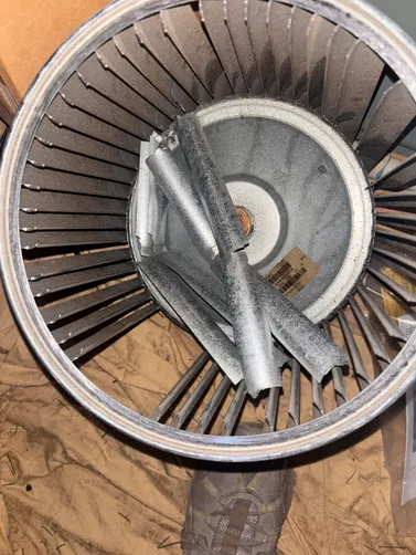 photo at Willis, TX on Dec 11, 2025: A loud rattle noise was identified coming from the air handler unit, indicating a malfunction. Afte