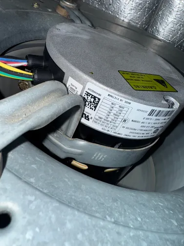 Blower motor photographed during a Trussville HVAC repair