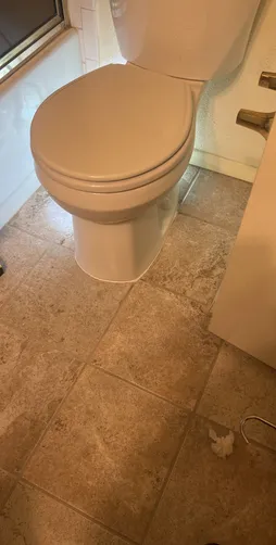 photo at Houston, TX on Dec 29, 2025: A leak in the guest bathroom toilet prompted the need for repair. We reset the toilet and replaced 