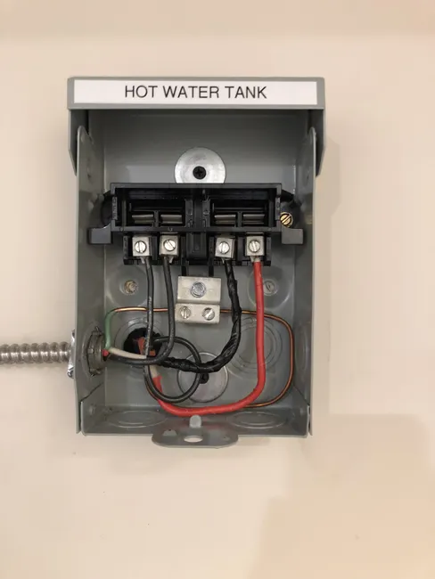 A new circuit was installed for the water heater disconnect, enhancing safety and efficiency for the home.