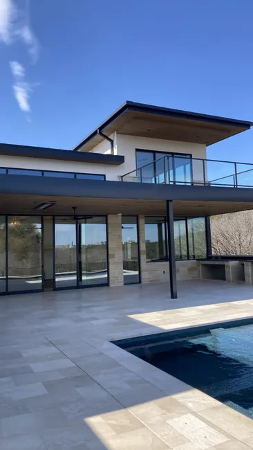 A meticulous post-construction clean enhanced this commercial property, ensuring windows and surfaces shine brightly.