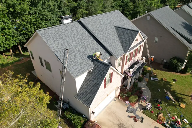 Owens Corning Architectural Shingle in Estate Gray.  New Roof through insurance.