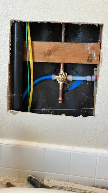 Removed And Replaced Shower Valve