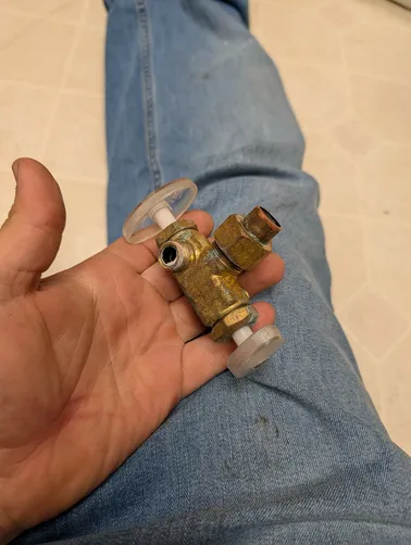photo at Martinez, CA on Mar 24, 2026: A malfunctioning dual angle stop under the kitchen sink was causing issues for the homeowner. We re