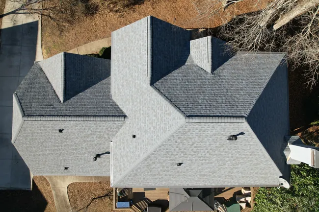 Roof replacement we installed.  This roof was paid in full by Safeco. We used Owens Corning (Duration) Shingles. Our customer chose Quarry Gray.