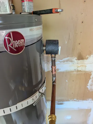 photo at Martinez, CA on May 19, 2026: A leaking water heater posed a challenge, prompting immediate attention. We replaced the temperatur